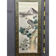 慧儿，七十年代工笔花鸟中堂《富贵万年图》国画书法古玩字画装饰挂画