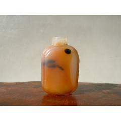 清代蒙古玛瑙嵌银鼻烟壶！-鼻烟壶-7788巴林石