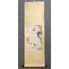 陈石舟，八十年代花卉工笔画《花光蝶影图》国画书法古玩字画装饰挂画