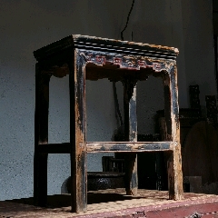 古董老黄花梨家具传世清代黄花梨雕龙纹交椅明清黄花梨家具会所_木椅/凳