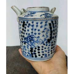 明代三足青花香炉，明清瓷器收藏，精致的兽头足，青花发色沉稳，包浆已