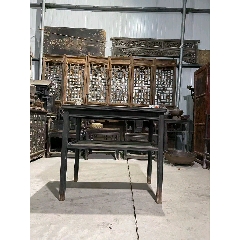 古董老黄花梨家具古玩老木器清代海南黄花梨雕龙条案条桌明清家具_木桌