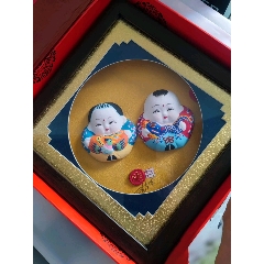 早期大尺寸！90年代天津泥人张作品“福禄寿”3枚一套_泥人张/泥塑_品一阁