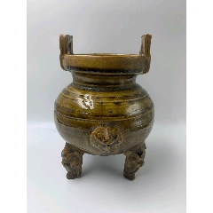 宋代龙泉窑黄釉文房三足八掛香炉_黄釉瓷_嘉臣收藏【7788收藏】