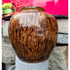 旧藏宋钧窑茄皮紫釉出戟尊！尺寸高26宽17价750_旧陶器_小张古典家具