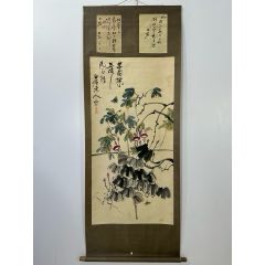 手描き 張大千 山水画 掛軸 四尺中堂 纯手绘四尺中堂作品：山水作者：张大千一物一图，实物拍摄材质：宣纸