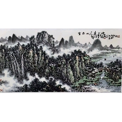 古玩字画收藏古董书画收藏精品老书画包邮_山水国画原作_花梨紫檀宫