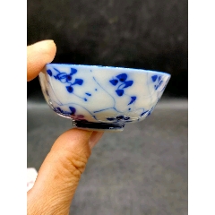 清代早期康熙青花洞石花卉纹压手杯瓷片标本古董古瓷器收藏品_青花瓷_嘉 清代早期康熙青花洞石花卉纹压手杯瓷片标本古董古瓷器收藏品_青花瓷_嘉