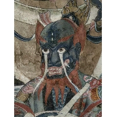 天然矿物颜料手绘《文殊菩萨》佛像真皮唐卡_唐卡_至尊宝藏【7788旧书网】
