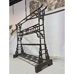 老黄花梨家具古董老木器清代海黄插屏风多宝阁博古架明清老家具_木架
