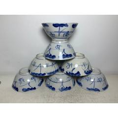 清康熙青花斗笠碗_青花瓷_复真文玩商店【7788旧书网】