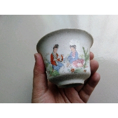 清同治，粉彩八角碗_旧瓷器_迦南古玩行【7788商城】
