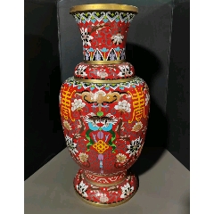 985 中国 景泰藍 七宝 琺瑯 香合1 花瓶1