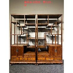 传世老黄花梨家具古董明清老家具清代海南黄花梨笔架书架博古架_木架