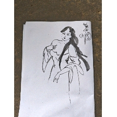1116号卷轴国画写意人物钟馗迎福图福（蝠）在眼前54×114cm作者：黄慎_