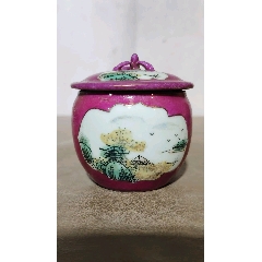 清晚名家汪永泰粉彩花鸟四系罐_旧瓷器_东亭客古玩店【7788旧书网】