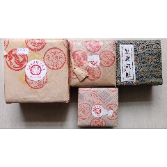 上世纪七八十年代出口型“漳州八宝印泥-上品”（原装木制大漆盒，手绘