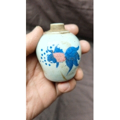旧藏北宋钧窑葡萄紫釉四方冲天耳炉尺寸：高10.5cm宽13.5cm_花釉/窑变瓷