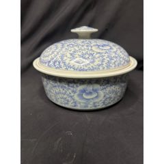 清代青花缠枝莲内外画三才盖碗_青花瓷_侯马老古董【7788旧书网】