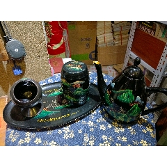 创汇时期铜胎堆朱剔红花瓶一个带原标签红牡丹花手工雕刻_旧漆器_天雅
