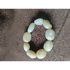 明清老和田青白玉.粗圆条大镯子_和田玉_云瑜轩【7788红宝书】