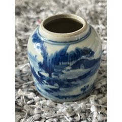 清中期青花三星人物高足大碗_青花瓷_林邑崇古【7788红宝书】