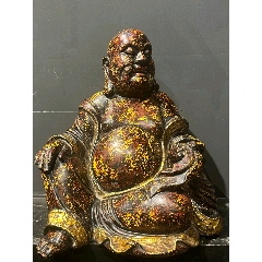 创汇时期铜胎堆朱剔红花瓶一个带原标签红牡丹花手工雕刻_旧漆器_天雅