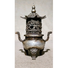 包老清代狮耳铜香炉保真_铜炉_民俗钱币一线货【7788红宝书】