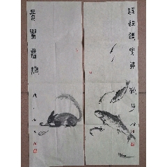 鳥 画賛 紙本掛軸 中国？ 作者不詳 次言？次公筆 凌雪四条屏工笔国画《四季年华》 - 花鸟画- 99字画网
