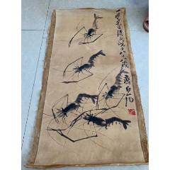 春峰，长寿寓意花鸟画中堂《松鹤图》国画书法古玩字画装饰挂画。绢本绫