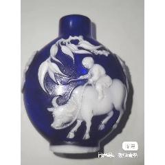 青花釉里红人物鼻烟壶，底款“康熙年制”_旧鼻烟壶_程饶金【7788旧书网】