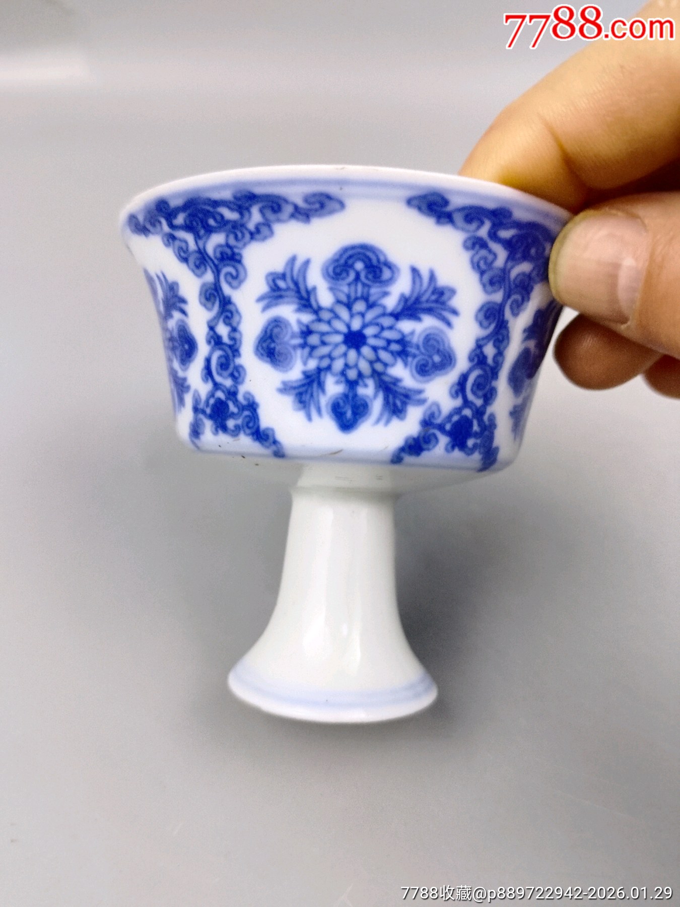 成化瓷器青花高足杯，_價(jià)格169元_第1張_7788商城__七七八八商品交易平臺(tái)(7788.com)