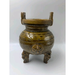 中国美術 古玩 米黄釉堆白花鳥花瓶 景德鎭製 景德镇建国瓷厂黄釉堆白菊花杯一对_黄釉瓷_怀旧时光古玩店【7788红宝书】