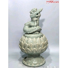 明仿宋代官窑天青釉三足香炉_青瓷/秘色瓷_宝木斋收藏品【7788红宝书】
