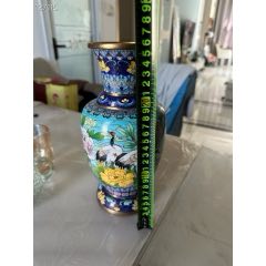 清末民初老哥釉五彩刀马旦人物瓶一对，底款成化年制，口都有残，品相如