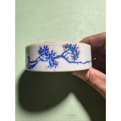 清康熙青花山水纹印泥盒下部分“大清康熙年制”_青花瓷_老虎头古玩店铺