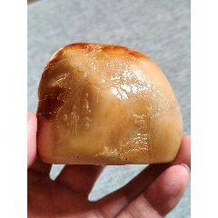 清代老寿山石田黄印章【沈凤，字凡民】款，尺寸5.1-1.4厘米重26.7克包