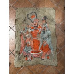 80--90年代，手绘工笔淡彩人物煮茶图2张_人物国画原作_居山堂【7788