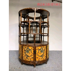 老黄花梨家具古董老木器清代海黄插屏风多宝阁博古架明清老家具_木架