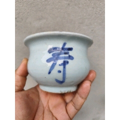 清代乾隆时期青花「山水楼阁」深腹花口盘_青花瓷_玩古怡情【7788旧书网】