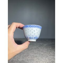 清末民国小尺寸青花福禄寿三星人物高足碗_青花瓷_丁一晚清民国瓷杂店