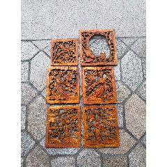 清代鎏金鳌鱼博古木雕花板装裱框挂件古玩古董收藏居家会所装修装饰空间