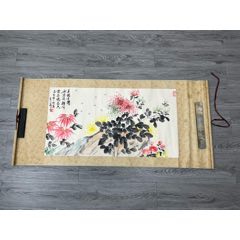 印刷】《宫本武藏枯木鸣鵙图》7212书画挂轴日本回流字画工艺画_花鸟