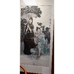 吴道子精品手绘老绢敬佛图，吴道子唐代著名画家书法家，世人尊称，画圣