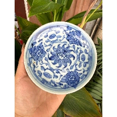 清代青花缠枝花敞口大碗_青花瓷_林邑崇古【7788红宝书】