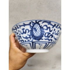 中国 青花纏枝花連卉文 尊式瓶 V R6155B 景徳鎮 青花纏枝花卉紋六連瓶