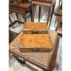 老黄花梨木箱古董老家具清代黄花梨海黄满雕龙纹超大书箱明清家具_木盒