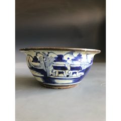 染付大型花瓶　中国清時代　青花喜字文双耳瓶　獅子壽者双耳活環　花入　中国古美術 清代青花缠枝莲双喜纹兽耳瓶-青花瓷-7788旧书网