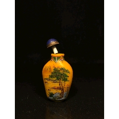 青花釉里红人物鼻烟壶，底款“康熙年制”_旧鼻烟壶_程饶金【7788旧书网】