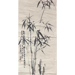 鹌鹑芭蕉纯手绘水墨书画李苦禅画心尺寸45*68_花鸟国画原作_珍品书画苑